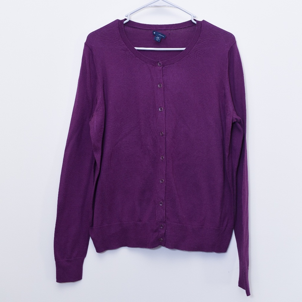 Gap Combed Front Cardigan in Wine - XL